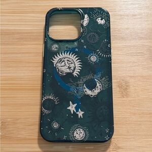 Celestial Moon & Sun Dark Green iPhone 16 Pro Max Case